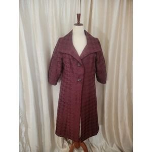 Axcess Liz Claiborne Company women's 3/4 sleeve burgundy houndstooth size 12.